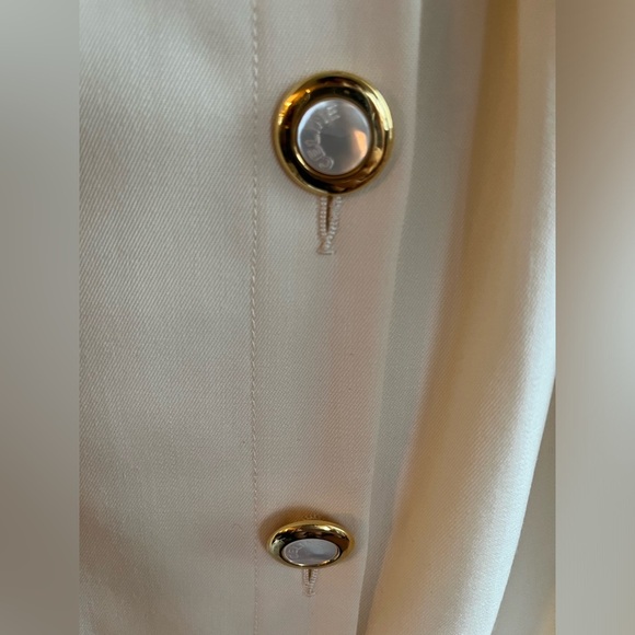 Vintage CELINE for Ira Berg Ivory Elegant Belted Long Sleeved Suit Dress WOOL 40 - Picture 8 of 15